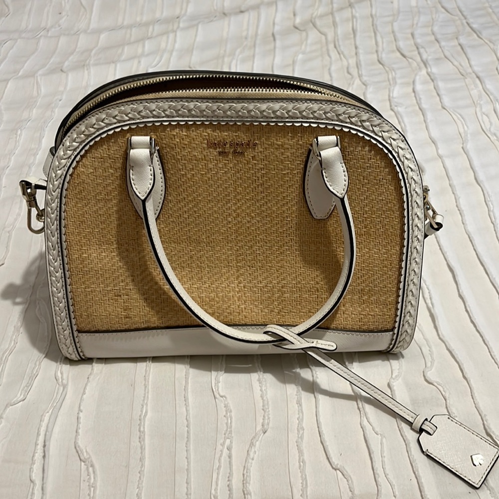 Kate spade purse - white with wicker
